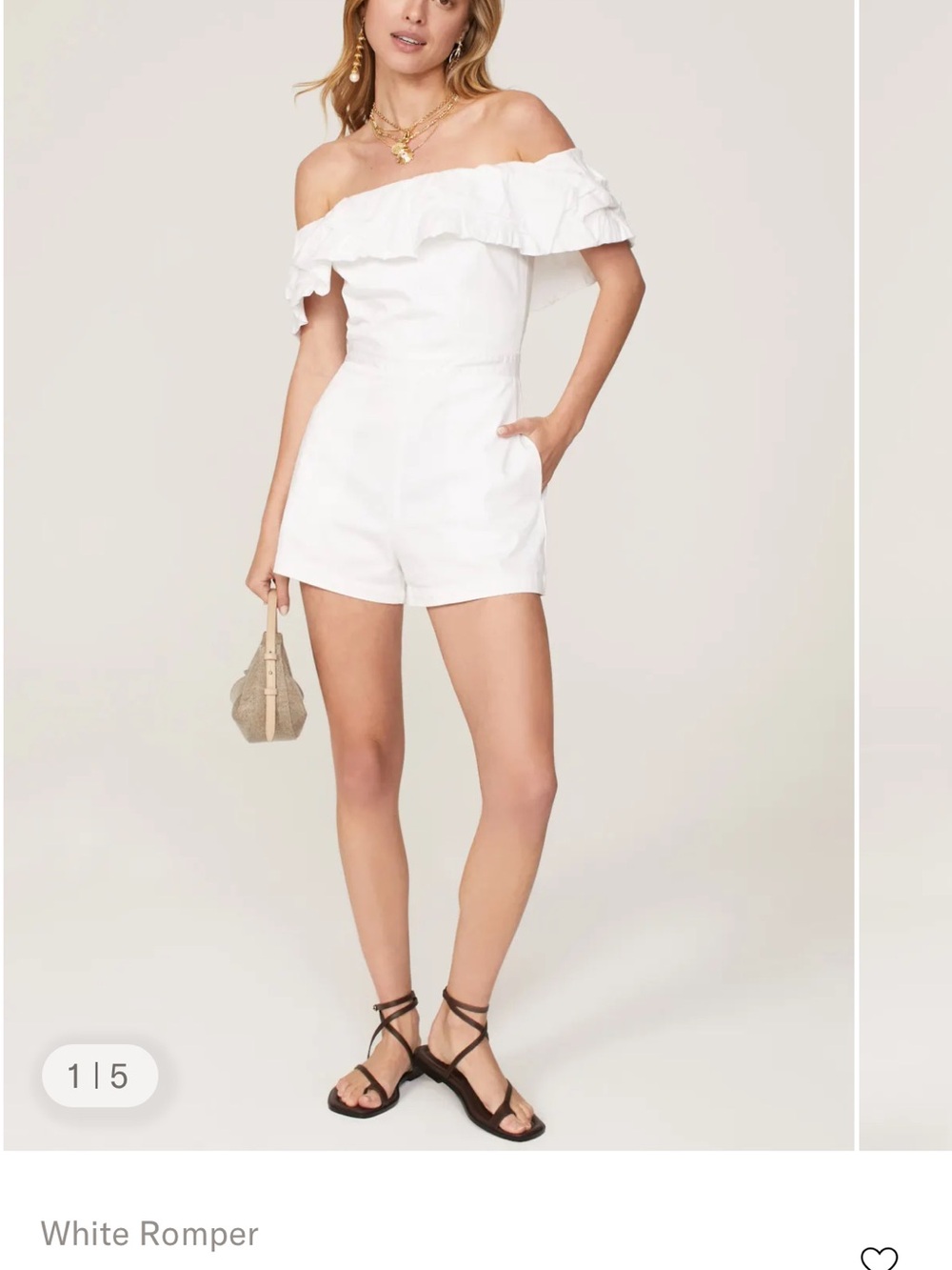 Ashley Park White Off-Shoulder Romper